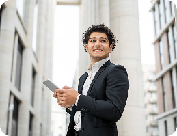 Student with phone
